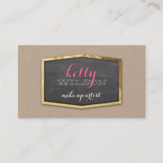 GLAMOROUS gold foil elegant eco natural kraft Business Card
