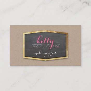 Glamorous Gold Foil Elegant Eco Natural Kraft Business Card by edgeplus at Zazzle
