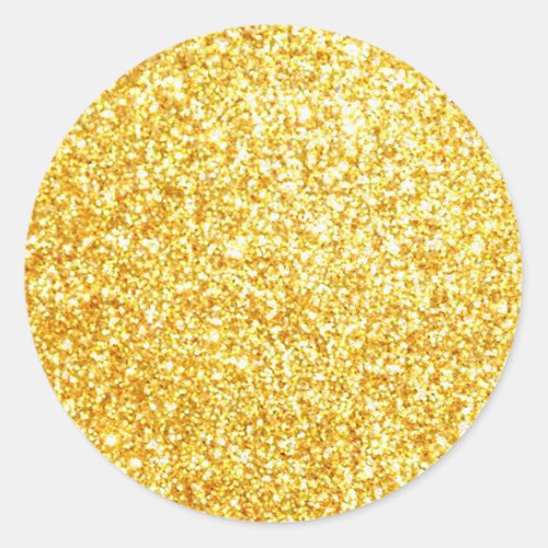 Glamorous Gold Glitter Blank Template Classic Classic Round Sticker
