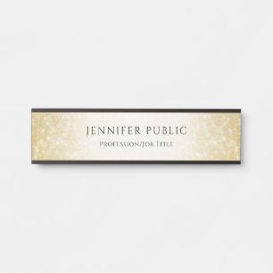 Glamorous Gold Glitter Elegant Modern Template Door Sign