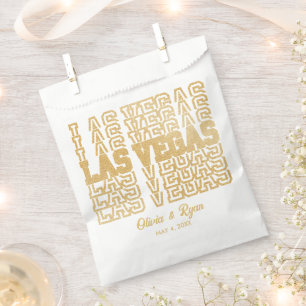 Glamorous Gold Glitter Las Vegas Wedding Favor Bag