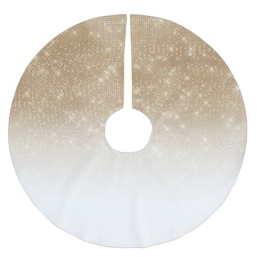 Glamorous Gold Glitter Sequin Ombre Gradient Brushed Polyester Tree Skirt