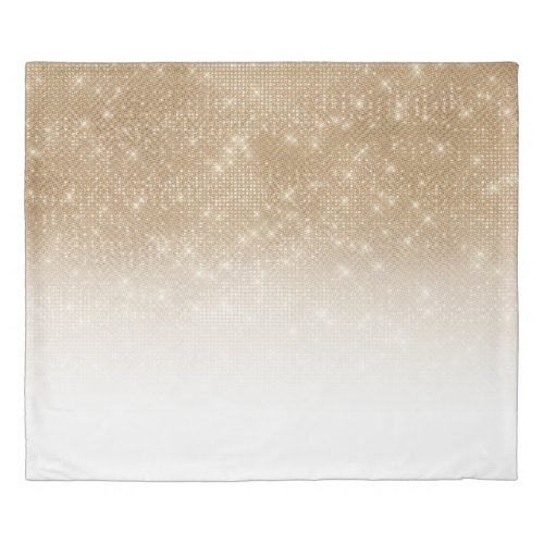 Glamorous Gold Glitter Sequin Ombre Gradient Duvet Cover
