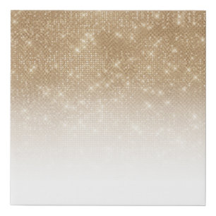 Glamorous Gold Glitter Sequin Ombre Gradient Faux Canvas Print