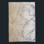 Glamorous Gold Glitter White Marble Ombre Kitchen Towel<br><div class="desc">This chic and glamorous design is perfect for the trendy and stylish woman. It depicts a faux printed sparkly gold glitter sequin and white with black marble stone pattern ombre gradient. It's modern, girly, pretty, and cool. ***IMPORTANT DESIGN NOTE: For any custom design request such as matching product requests, color...</div>