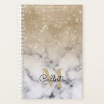 Glamorous Gold Glitter White Marble Ombre Monogram Planner<br><div class="desc">This chic and glamorous design is perfect for the trendy and stylish woman. It depicts a faux printed sparkly gold glitter sequin and white with black marble stone pattern ombre gradient. It's modern, girly, pretty, and cool. Just customize this design with your personalized family name and/or initial. ***IMPORTANT DESIGN NOTE:...</div>
