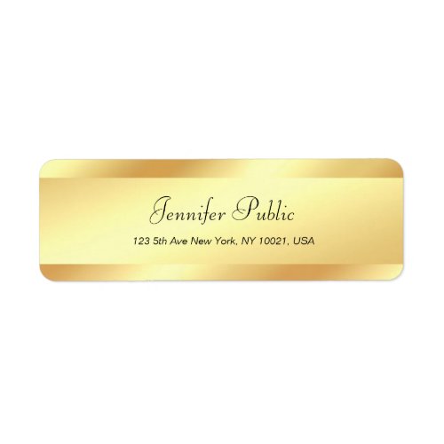 Glamorous Gold Hand Script Simple Return Address Label