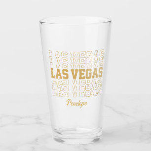 Glamorous Gold Las Vegas Bachelorette Party Gift Glass