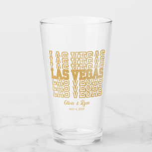 Glamorous Gold Las Vegas Wedding Bridal Party Gift Glass