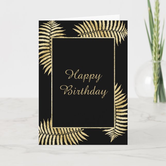 Glamorous Gold Leaf Bracken Card (Front)