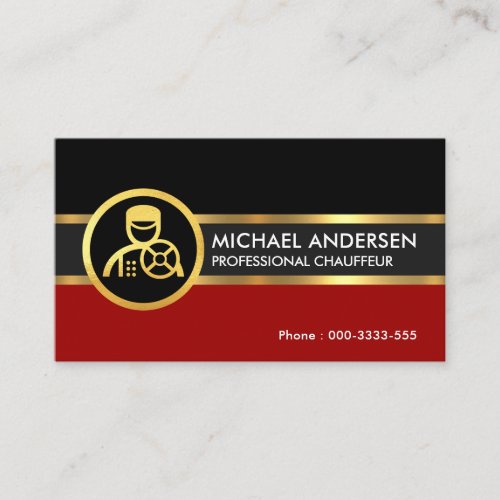 Glamorous Gold Lines Chauffeur Business Card