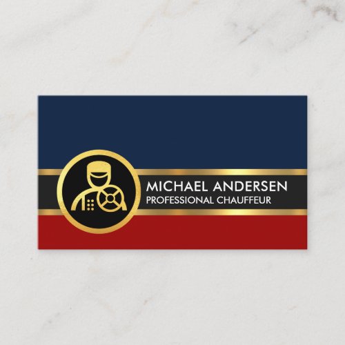 Glamorous Gold Lines Chauffeur Driving Business Card