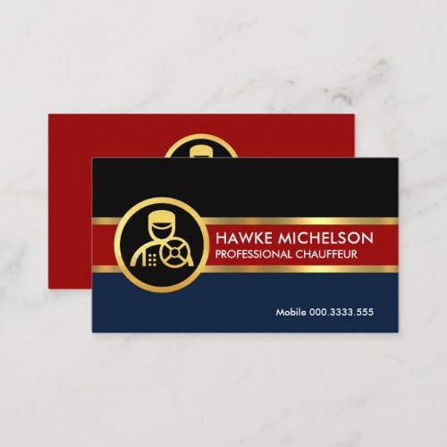 Glamorous Gold Lines Chauffeur Taxi Business Card