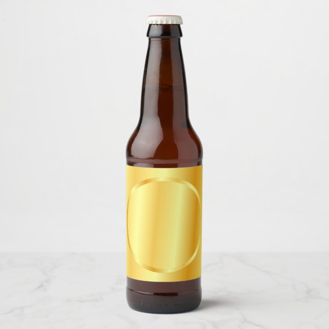 Glamorous Gold Look Blank Template Elegant Beer Bottle Label (Front)