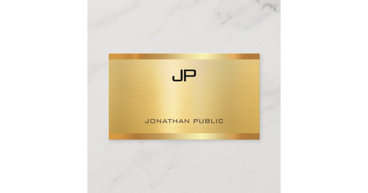 Glamorous Gold Look Elegant Modern Luxury Template Business Card | Zazzle