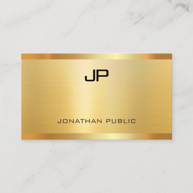 Glamorous Gold Look Elegant Modern Luxury Template Business Card (Front)