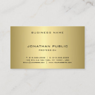 Glamorous Gold Look Modern Cool Simple Plain Business Card