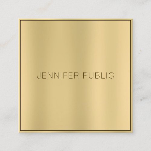 Glamorous Gold Look Modern Elegant Professional Square Business Card