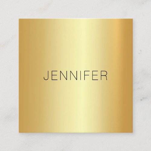 Glamorous Gold Look Modern Elegant Simple Template Square Business Card