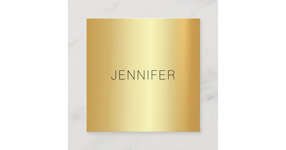 Glamorous Gold Look Modern Elegant Simple Template Square Business Card ...