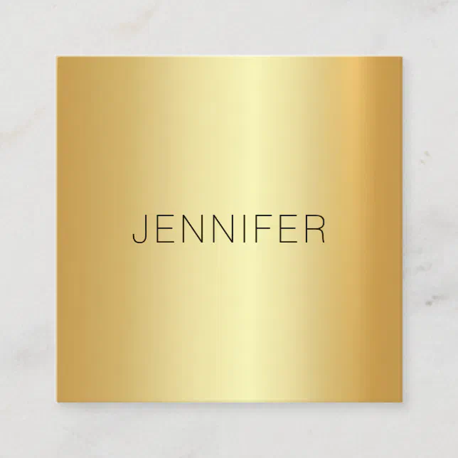 Glamorous Gold Look Modern Elegant Simple Template Square Business Card ...