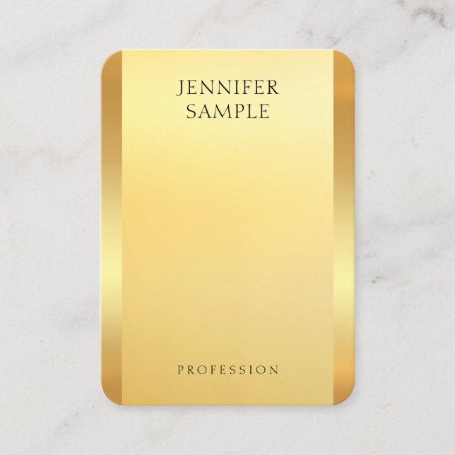 Glamorous Gold Look Modern Elegant Template Business Card (Front)