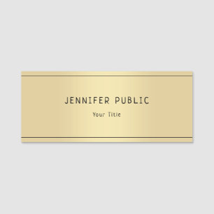 Glamorous Gold Look Modern Elegant Template Trendy Name Tag