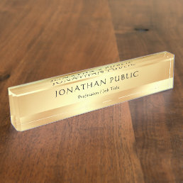 Glamorous Gold Look Modern Template Elegant Desk Name Plate