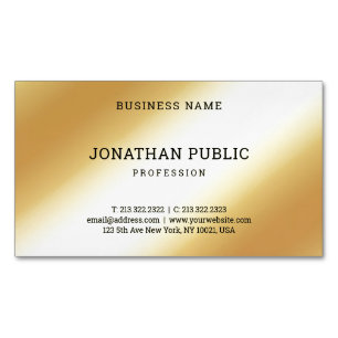 Glamorous Gold Look Professional Template Modern Business Card Magnet