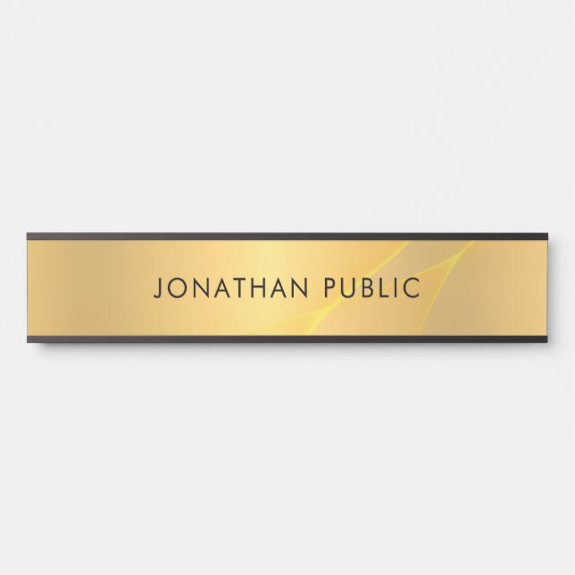 Glamorous Gold Look Simple Template Elegant Door Sign (Front)