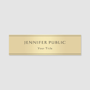 Glamorous Gold Look Trendy Modern Template Name Tag