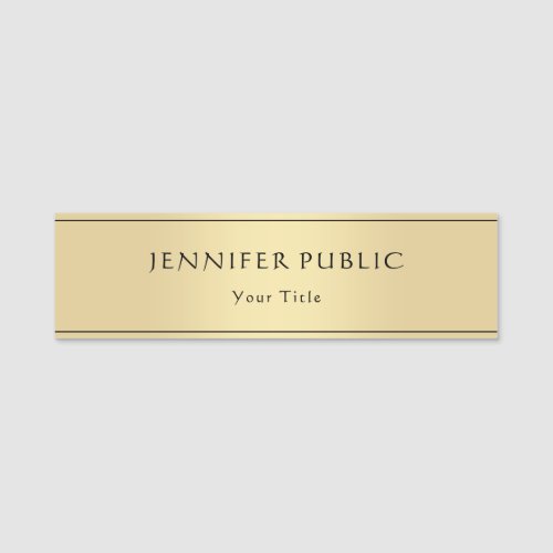 Glamorous Gold Look Trendy Modern Template Name Tag