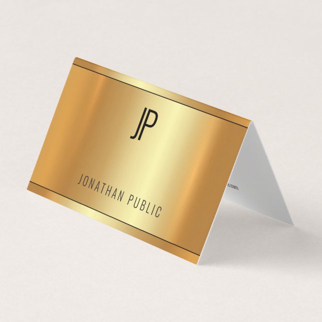 Glamorous Gold Luxurious Modern Elegant Template Business Card (Front)