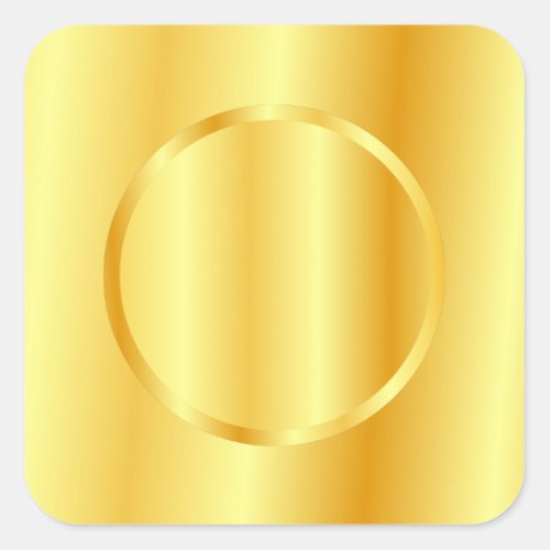 Glamorous Gold Metallic Look Blank Template Square Sticker