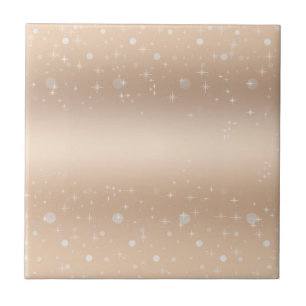 Glamorous gold metallic luster, gradient, stars ceramic tile