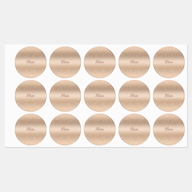 Glamorous gold metallic luster, gradient, stars labels (Sheet)