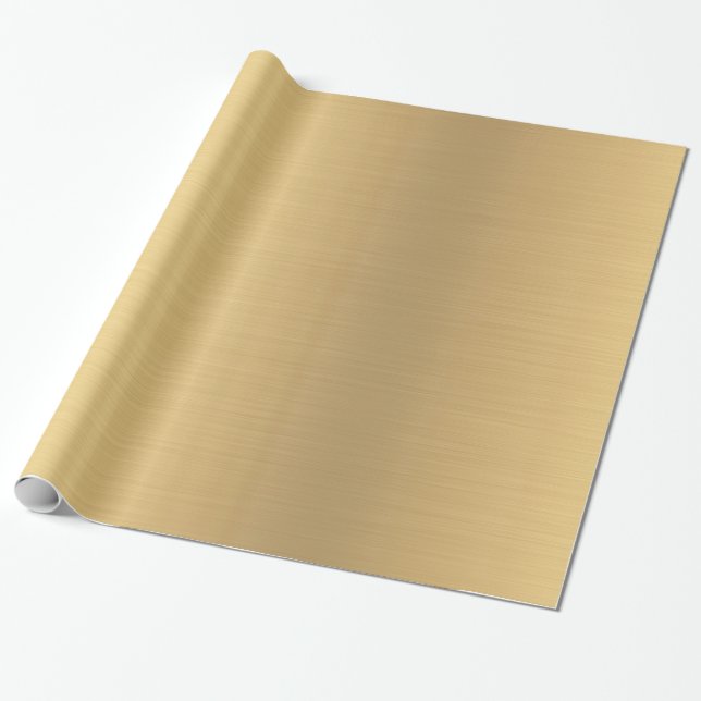 Glamorous Gold Modern Elegant Glossy Gift Wrapping Paper (Unrolled)