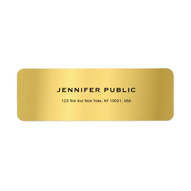 Glamorous Gold Modern Elegant Golden Template Label (Front)