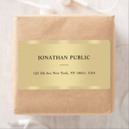 Glamorous Gold Modern Template Elegant Shipping Label | Zazzle