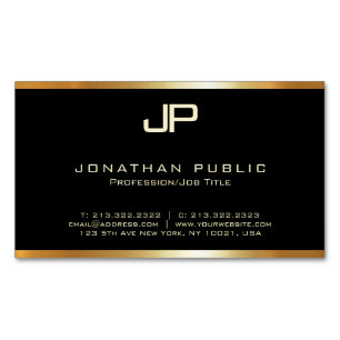 Glamorous Gold Monogram Modern Elegant Template Business Card Magnet