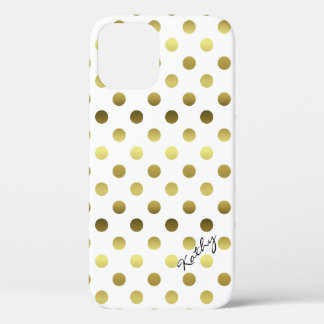 Glamorous Gold Polka Dot iPhone 12 Case