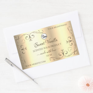 Glamorous Gold Product Labels Ornate Corners Logo