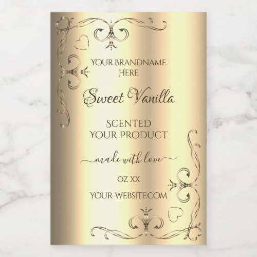Glamorous Gold Product Labels with Ornate Corners