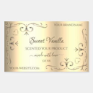 Glamorous Gold Product Labels with Ornate Corners