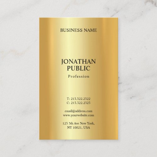 Glamorous Gold Professional Modern Elegant Trendy Business Card
