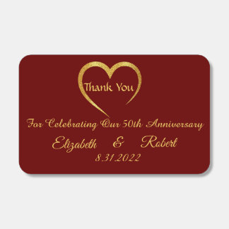 Glamorous Gold & Red Heart Wedding Anniversary  Matchboxes
