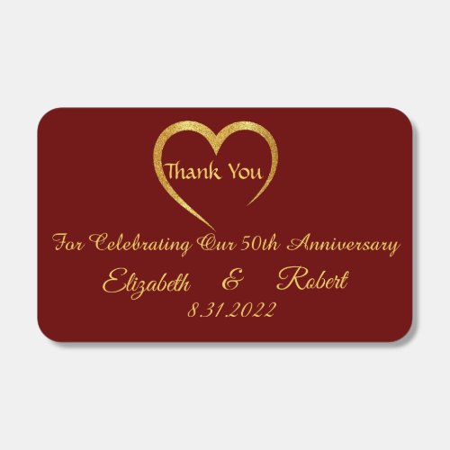 Glamorous Gold  Red Heart Wedding Anniversary  Matchboxes