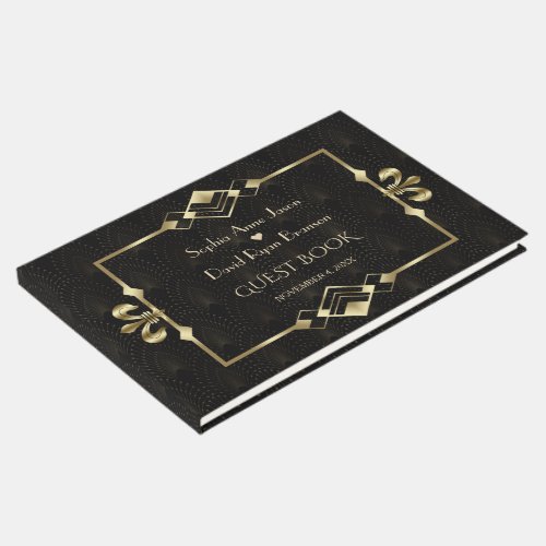 Glamorous Gold Roaring 20s Art Deco Wedding  Guest Book