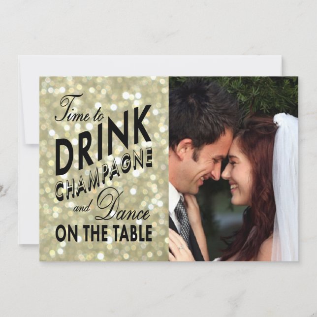 Glamorous Gold Save the Date (Front)