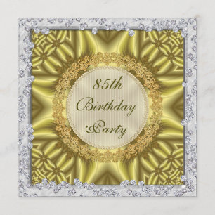 Glamorous Gold & Silver 85th Birthday Party Invitation